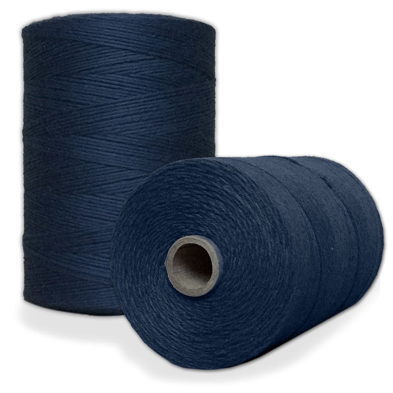 Paper Farm 100% Cotton Loom Warp Thread (Navy Blue), 8/4 Warp Yarn (800 Yards), Perfect for Weaving: Carpet, Tapestry, Rug, Blanket or Pattern - Warping Thread for Any Loom - Image 1